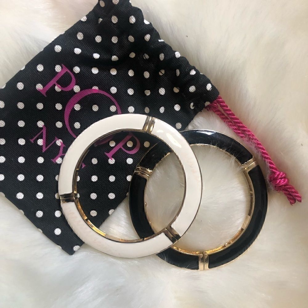 [pop nyc] black & white cuffs  w drawstring case #4